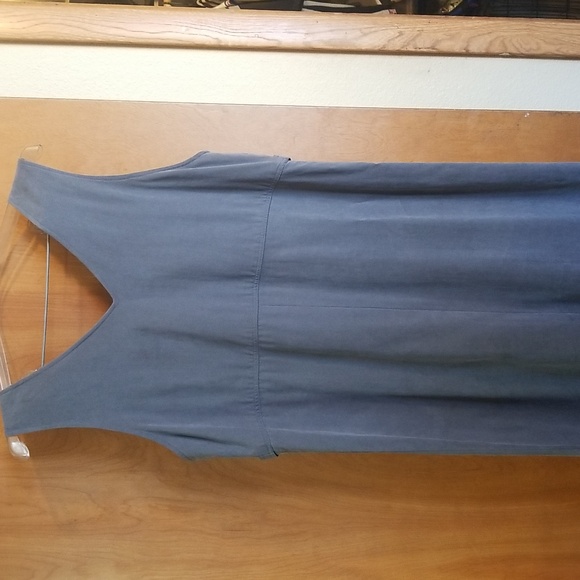Valerie Stevens Vintage Womens Lyocell V Neck Grey Maxi Dress - Picture 6 of 7